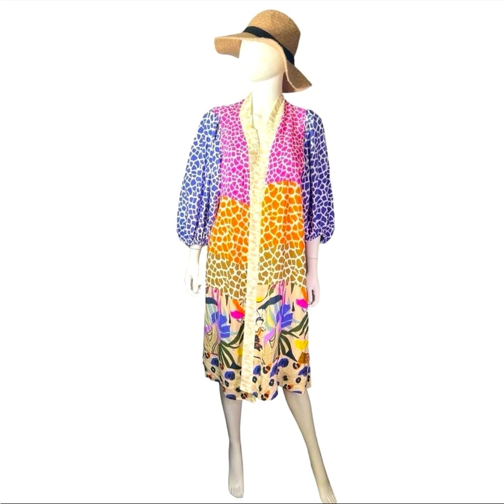 Brooke Webb for Anna & Ava Colorful Patterned Long Kimono